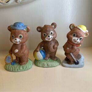 ceramic brown bear day out 3 piece set!